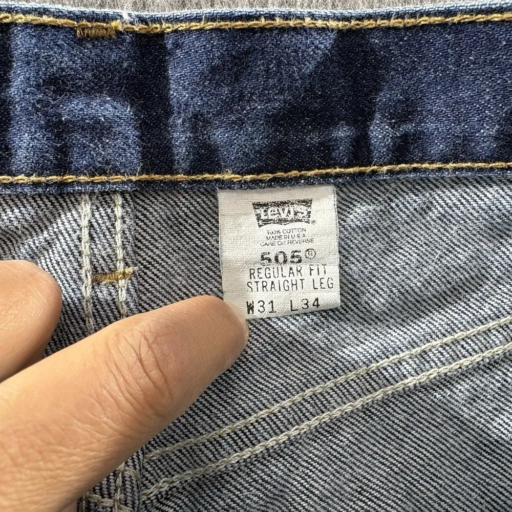Levi's 505 Jeans Straight Mens 31x34 (30x34) Med Wash Blue Made in USA